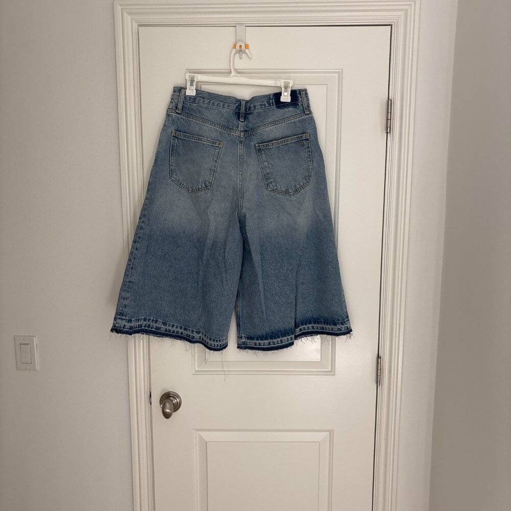 Pilcro Pleated Culotte Wide-Leg Denim Shorts - Picture 8 of 10